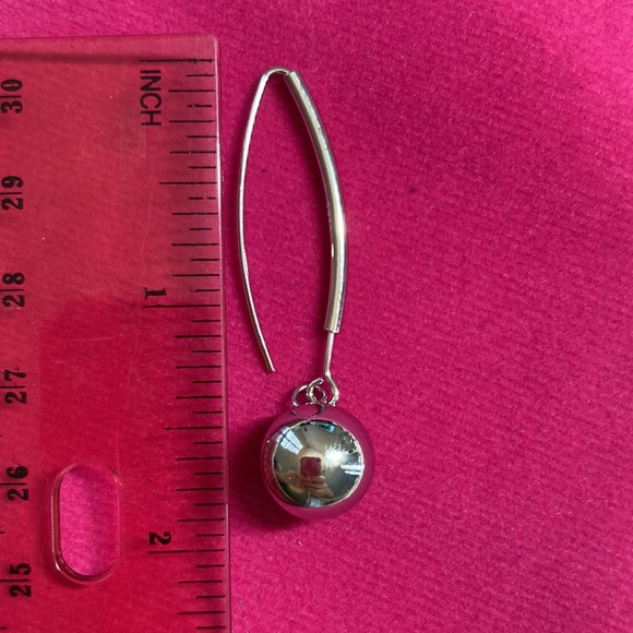 💫 Sterling Silver Elegant Ball Drop Dangle Earrings - Picture 5 of 5